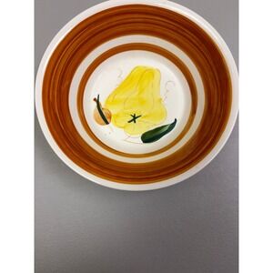 Stylecraft Ironstone Bowl Vintage Fruit Pear Hand Painted  Banded Korea 6.5"